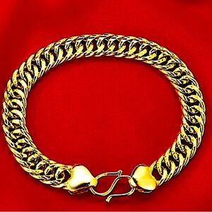 Gold Cuban Chain Link Gold Plated Unisex Bracelet